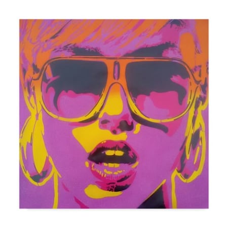Abstract Graffiti 'Pop Star Purple Orange' Canvas Art,18x18